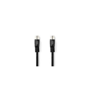 DIN Audio kabel | DIN 5-Pin Han | DIN 5-Pin Han | Nikkelplateret | 2.00 m | Runde | PVC | Sort | Label