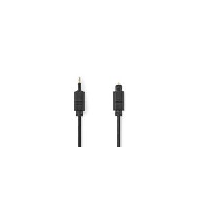 Optisk lydkabel | TosLink Male | Mini-Toslink | 1.00 m | Runde | PVC | Sort | Label