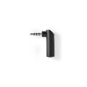 Stereo Audio Adapter | 3.5 mm Hanstik | 3.5 mm Hunstik | Nikkelplateret | Vinkel 90� | Metal | Sort | 10 stk. | Plastikpose