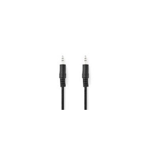 Stereo Audio kabel | 3.5 mm Hanstik | 3.5 mm Hanstik | Nikkelplateret | 0.50 m | Runde | Sort | M�rke