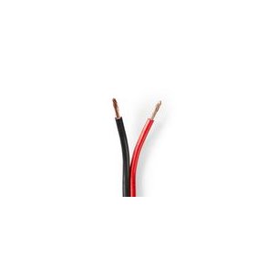 H�jtaler Kabel | 2 x 2.50 mm� | CCA | 100.0 m | Runde | PVC | R�d / Sort | Folie