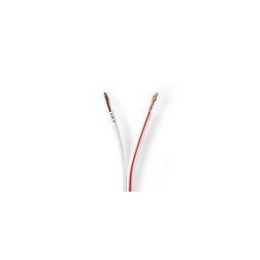 H�jtaler Kabel | 2 x 2.50 mm� | CCA | 100.0 m | Runde | PVC | Hvid | Folie