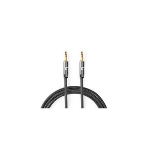 Stereo Audio kabel | 3.5 mm Hanstik | 3.5 mm Hanstik | Guldplateret | 2.00 m | Runde | Gr� / Gun Metal Gr� | Cover Window Box