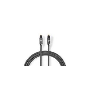 Optisk lydkabel | TosLink Male | TosLink Male | 3.00 m | Runde | Bomuld | Gun Metal Gr� | Cover Window Box