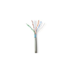 Netv�rkskabel Roll | CAT6 | Stranded | F/UTP | CCA | 305.0 m | Indend�rs | Runde | PVC | Gr� | Tr�kboks