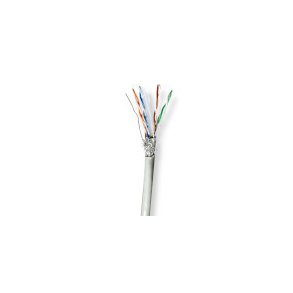 Netv�rkskabel Roll | CAT6 | Stranded | S/FTP | CCA | 305.0 m | Indend�rs | Runde | PVC | Gr� | Tr�kboks