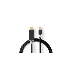 Mini DisplayPort kabel | DisplayPort 1.4 | Mini DisplayPort han | HDMI Stik | 48 Gbps | Guldplateret | 2.00 m | Runde | PVC | Antracit | Window Box