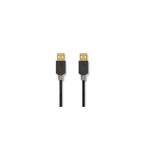 USB-kabel | USB 2.0 | USB-A Han | USB-A Han | 480 Mbps | Guldplateret | 2.00 m | Runde | PVC | Antracit | Box