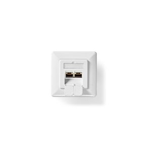 Netv�rksv�gboks | In-wall | 2-Port port(s) | CAT6a | Lige | Hun | Guldplateret | PVC | Hvid | Box