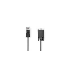 VGA-kabel | DisplayPort Han | VGA Han | Nikkelplateret | Maksimal opl�sning: 1080p | 2.00 m | Runde | PVC | Sort | Box