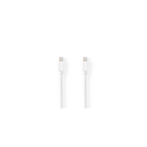 Mini DisplayPort kabel | DisplayPort 1.4 | Mini DisplayPort han | Mini DisplayPort han | 48 Gbps | Nikkelplateret | 2.00 m | Runde | PVC | Hvid | Blister