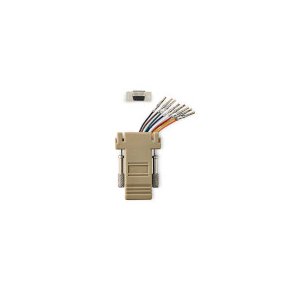 Seriel adapter | Adapter | D-SUB 9-Pin hun | RJ45 Hun | Nikkelplateret | Elfenben | Box