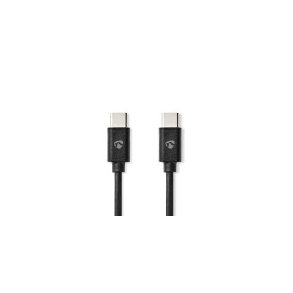 USB-kabel | USB 2.0 | USB-C™ Han | USB-C™ Han | 60 W | 480 Mbps | Nikkelplateret | 3.00 m | Runde | PVC | Sort | Box