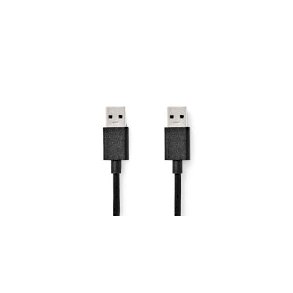 USB-kabel | USB 3.2 Gen 1 | USB-A Han | USB-A Han | 5 Gbps | Nikkelplateret | 1.00 m | Runde | PVC | Sort | Box