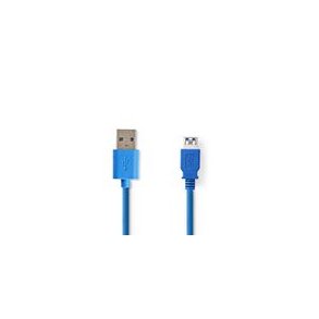 USB-kabel | USB 3.2 Gen 1 | USB-A Han | USB-A Hun | 5 Gbps | Nikkelplateret | 2.00 m | Runde | PVC | Bl� | Box