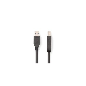 USB-kabel | USB 3.2 Gen 1 | USB-A Han | USB-B han | 5 Gbps | Nikkelplateret | 2.00 m | Runde | PVC | Sort | Box