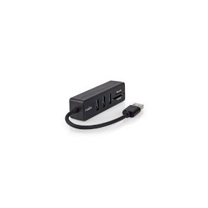 USB-hub | USB-A Han | 3x USB A Hun | 5-Port port(s) | USB 3.2 Gen 1 | USB Drevet | 5 Gbps | SD & MicroSD