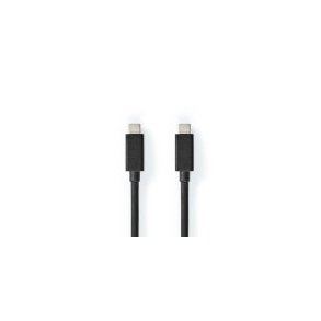 USB-kabel | USB 3.2 Gen 2 | USB-C Han | USB-C Han | 100 W | 4K@60Hz | 20 Gbps | Nikkelplateret | 1.00 m | Runde | PVC | Sort | Box