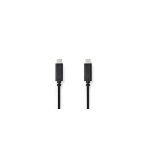USB-kabel | USB 3.2 Gen 1 | USB-C Han | USB-C Han | 60 W | 4K@60Hz | 5 Gbps | Nikkelplateret | 3.00 m | Runde | PVC | Sort | Box