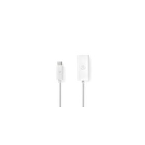 USB-netv�rksadapter | USB 3.2 Gen 1 | 1000 Mbps | USB-C Han | RJ45 Hun | 0.20 m | Runde | Nikkelplateret | Tinkobber | Hvid | Box