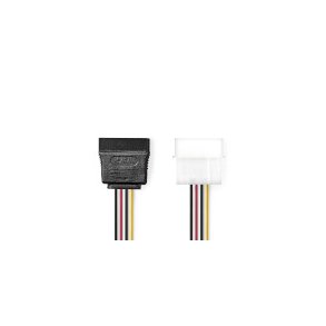 Intern Str�mkabel | Molex Han | SATA 15-Pin Hun | Guldplateret | 0.15 m | Runde | PVC | Flerfarvet | Box