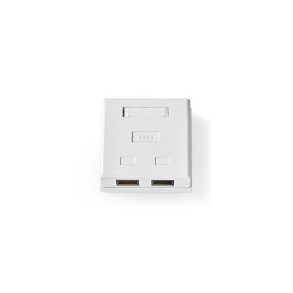 Netv�rksv�gboks | P� v�ggen | 2-Port port(s) | UTP CAT6 | Lige | Hun | Guldplateret | PVC | Hvid | Box