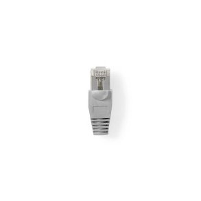 RJ45-stik | Han | Solid UTP CAT5 | Lige | Guldplateret | 10 stk. | PVC | Gennemsigtig / Gr� | Box