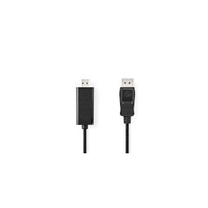 Displayport kabel | DisplayPort Han | HDMI Stik | 1080p | Nikkelplateret | 1.00 m | Runde | PVC | Sort | Label