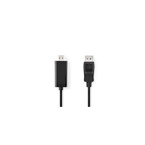 Displayport kabel | DisplayPort Han | HDMI Stik | 1080p | Nikkelplateret | 2.00 m | Runde | PVC | Sort | Label