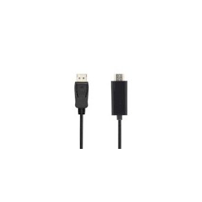 Displayport kabel | DisplayPort Han | HDMI Stik | 4K@30Hz | Nikkelplateret | 2.00 m | Runde | PVC | Sort | Label
