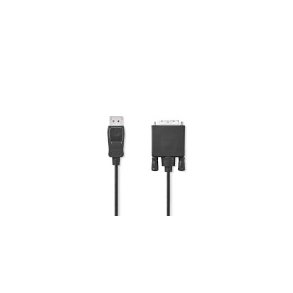 Displayport kabel | DisplayPort Han | DVI-D 24 + 1-pin han | 1080p | Nikkelplateret | 2.00 m | Runde | PVC | Sort | Label