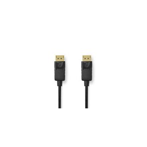 Displayport kabel | DisplayPort Han | DisplayPort Han | 8K@60Hz | Guldplateret | 3.00 m | Runde | PVC | Sort | Label