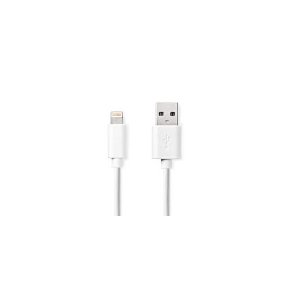 Lightning Kabel | USB 2.0 | Apple Lightning 8-pin | USB-A Han | 480 Mbps | Nikkelplateret | 2.00 m | Runde | PVC | Hvid | Label