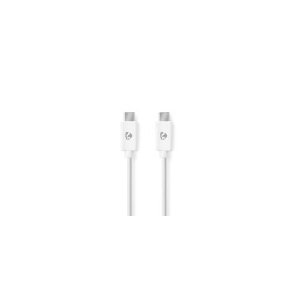 USB-kabel | USB 2.0 | USB-C™ Han | USB-C™ Han | 60 W | 480 Mbps | Nikkelplateret | 1.00 m | Runde | PVC | Hvid | Label