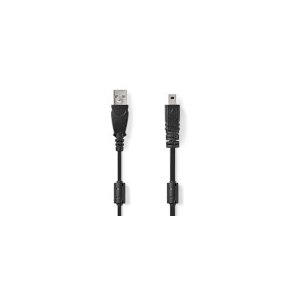 USB-kabel | USB 2.0 | USB-A Han | UC-E6 8-Pins Male | 480 Mbps | Nikkelplateret | 2.00 m | Runde | PVC | Sort | Label