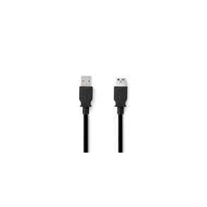 USB-kabel | USB 3.2 Gen 1 | USB-A Han | USB-A Hun | 5 Gbps | Nikkelplateret | 1.00 m | Runde | PVC | Sort | Label