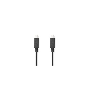 USB-kabel | USB 3.2 Gen 2 | USB-C Han | USB-C Han | 240 W | 8K@30Hz | 20 Gbps | Nikkelplateret | 1.00 m | Runde | PVC | Sort | Label