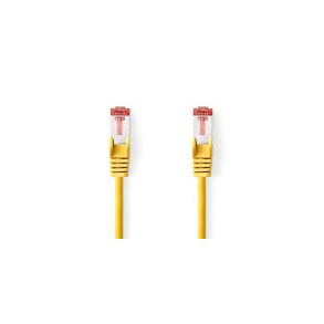 Kat 6 kabel | RJ45 Han | RJ45 Han | S/FTP | 0.50 m | Runde | LSZH | Gul | Label