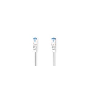 CAT6a netv�rkskabel | S/FTP | RJ45 Han | RJ45 Han | 15.0 m | Snagless | Runde | LSZH | Hvid | Label