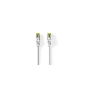 CAT7 netv�rkskabel | S/FTP | RJ45 Han | RJ45 Han | 0.50 m | Snagless | Runde | LSZH | Hvid | Label