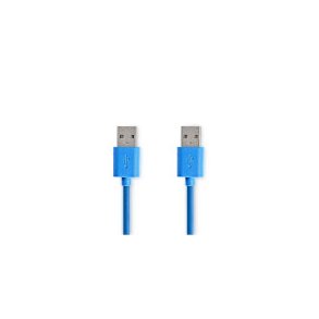 USB-kabel | USB 3.2 Gen 1 | USB-A Han | USB-A Han | 5 Gbps | Nikkelplateret | 2.00 m | Runde | PVC | Bl� | Konvolut