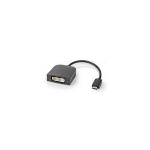 USB-C Adapter | USB 3.2 Gen 1 | USB-C Han | DVI-D 24+1-Pins Hun | 1080p | 0.20 m | Runde | Nikkelplateret | PVC | Sort | Konvolut