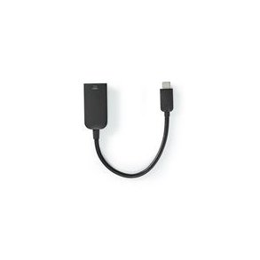 USB-C Adapter | USB 3.2 Gen 1 | USB-C Han | HDMI  -udgang | 4K@60Hz | 0.20 m | Runde | Nikkelplateret | PVC | Sort | Plastikpose