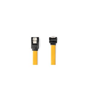 SATA kabel | 6 Gbps | SATA 7-Pin Hun | SATA 7-Pin Hun | Nikkelplateret | 1.00 m | Fladt | PVC | Gul | Plastikpose