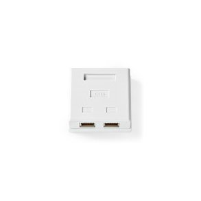 Netv�rksv�gboks | P� v�ggen | 2-Port port(s) | STP CAT6 | Lige | Hun | Guldplateret | PVC | Hvid | Konvolut