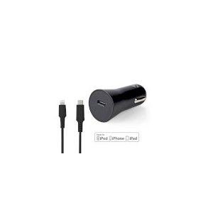 Biloplader | 20 W | 1.67 / 2.22 / 3.0 A | Antal output: 1 | Porttype: USB-C | Lightning 8-Pin (Loose) kabel | 1.00 m | Automatisk Valgt Sp�nding