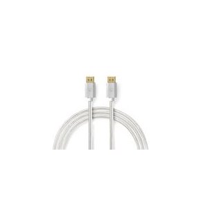 Displayport kabel | DisplayPort Han | DisplayPort Han | 8K@60Hz | Guldplateret | 2.00 m | Runde | Flettet | S�lv | Cover Window Box