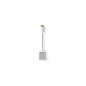 Displayport kabel | DisplayPort Han | DVI-D 24+1-Pins Hun | 1080p | Guldplateret | 0.20 m | Runde | Flettet | S�lv | Cover Window Box