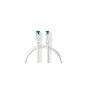 CAT6a netv�rkskabel | S/FTP | RJ45 Han | RJ45 Han | 0.50 m | Snagless | Runde | Flettet / PVC | S�lv | Cover Window Box
