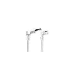 Str�mkabel | Euro Mand | IEC-320-C7 | Vinklet | Venstrevinklet | Nikkelplateret | 2.00 m | Fladt | PVC | Hvid | Label